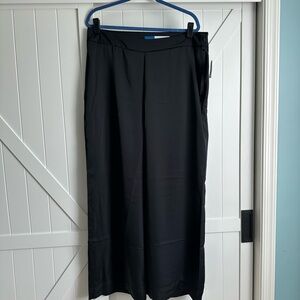 Old Navy High Rise Wide Leg Dress Pants Black Size 16 NWT Side Zip Full Length